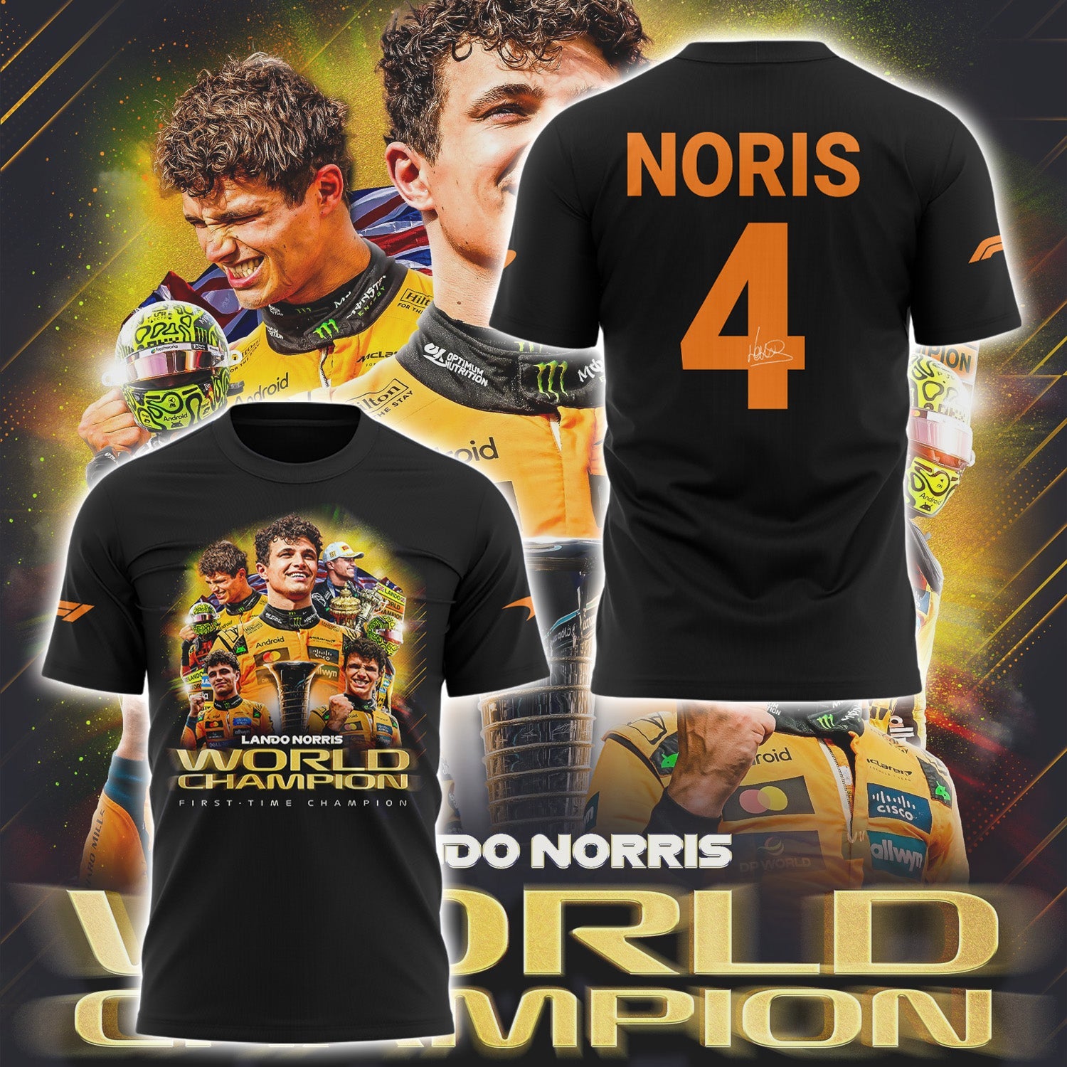 Limited Edition 2025 Lando Norris World Champions Combo T-Shirt