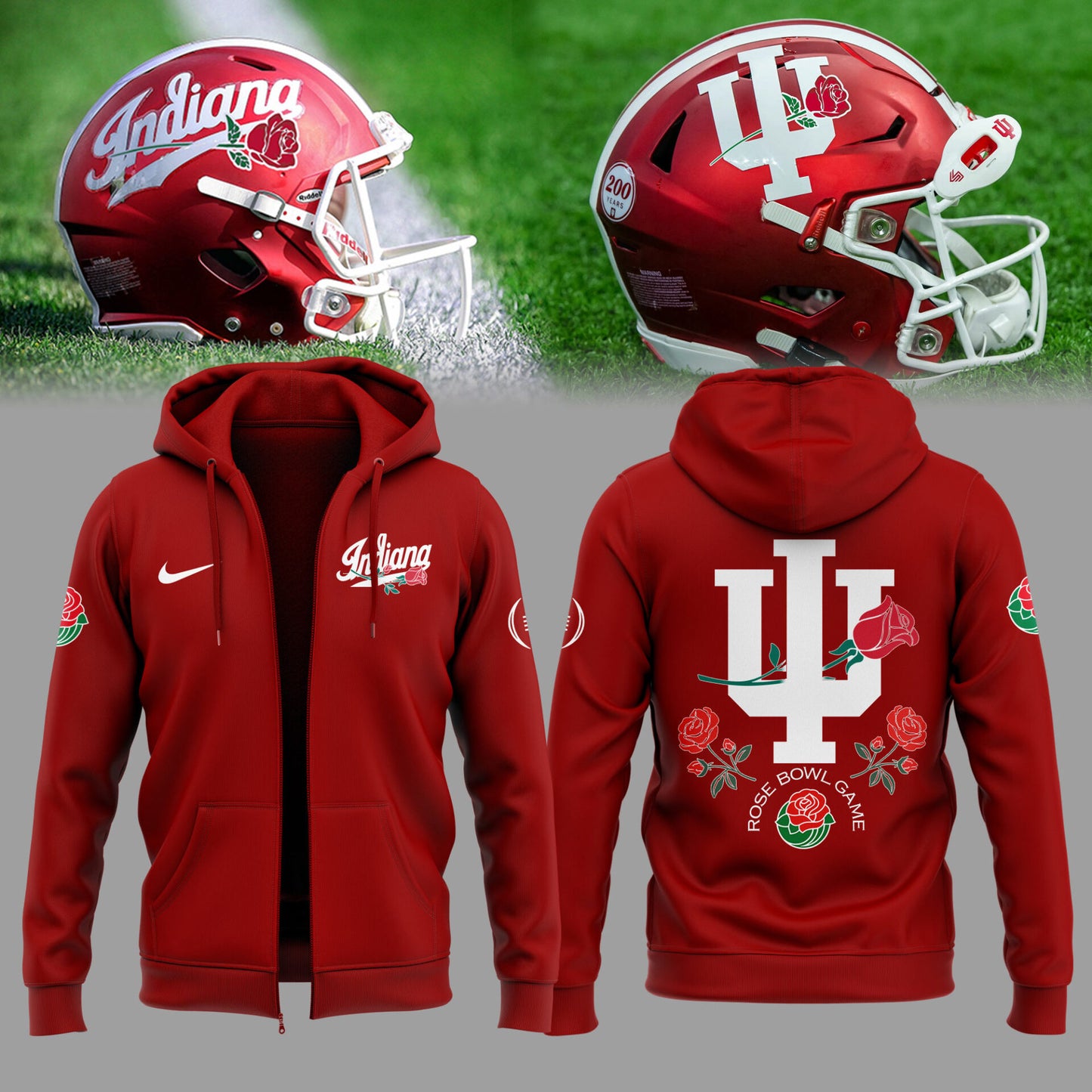 Limited Edition Indiana Rose Bowl Game Zip Hoodie-ND12112507