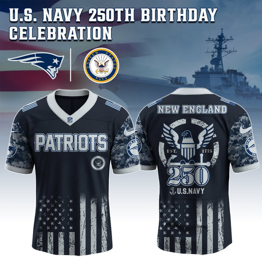 New England Patriots x U.S. NAVY 250TH Birthday Special Edition Jersey - Tycheco