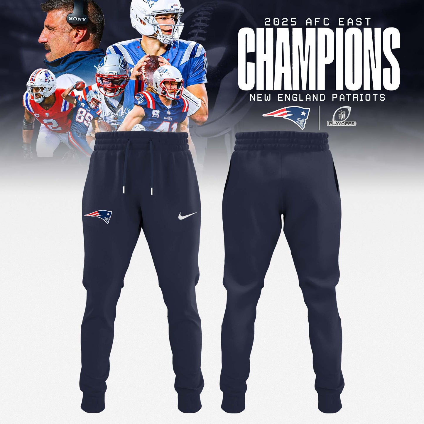 New England Patriots 2025 AFC East Champions Hoodie Limited Edition