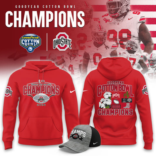 Ohio State Buckeyes 2026 Goodyear Cotton Bowl Champions Limited Hoodie