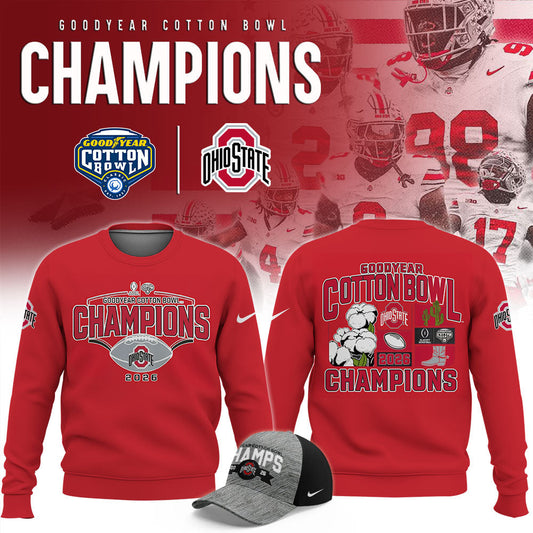 Ohio State Buckeyes 2026 Goodyear Cotton Bowl Champions Limited Sweatshirt
