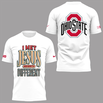 Back at Ohio State, J.T. Tuimoloau makes a statement in the ‘I MET JESUS AND NOW I’M DIFFERENT’ T-Shirt