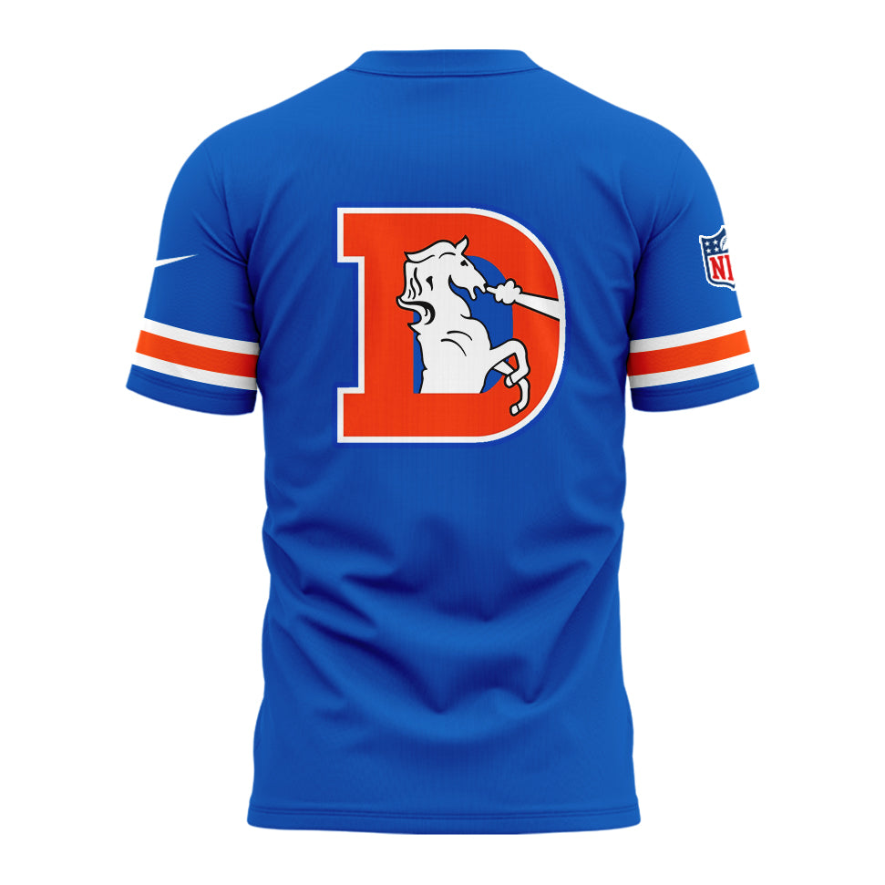 Denver Broncos NFL 2024 Throwback 1977 - Navy Limited T-Shirt-PU080524300