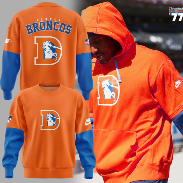 Denver Broncos NFL 2024 Nike Limited Throwback To 77 Orange Sweatshirt