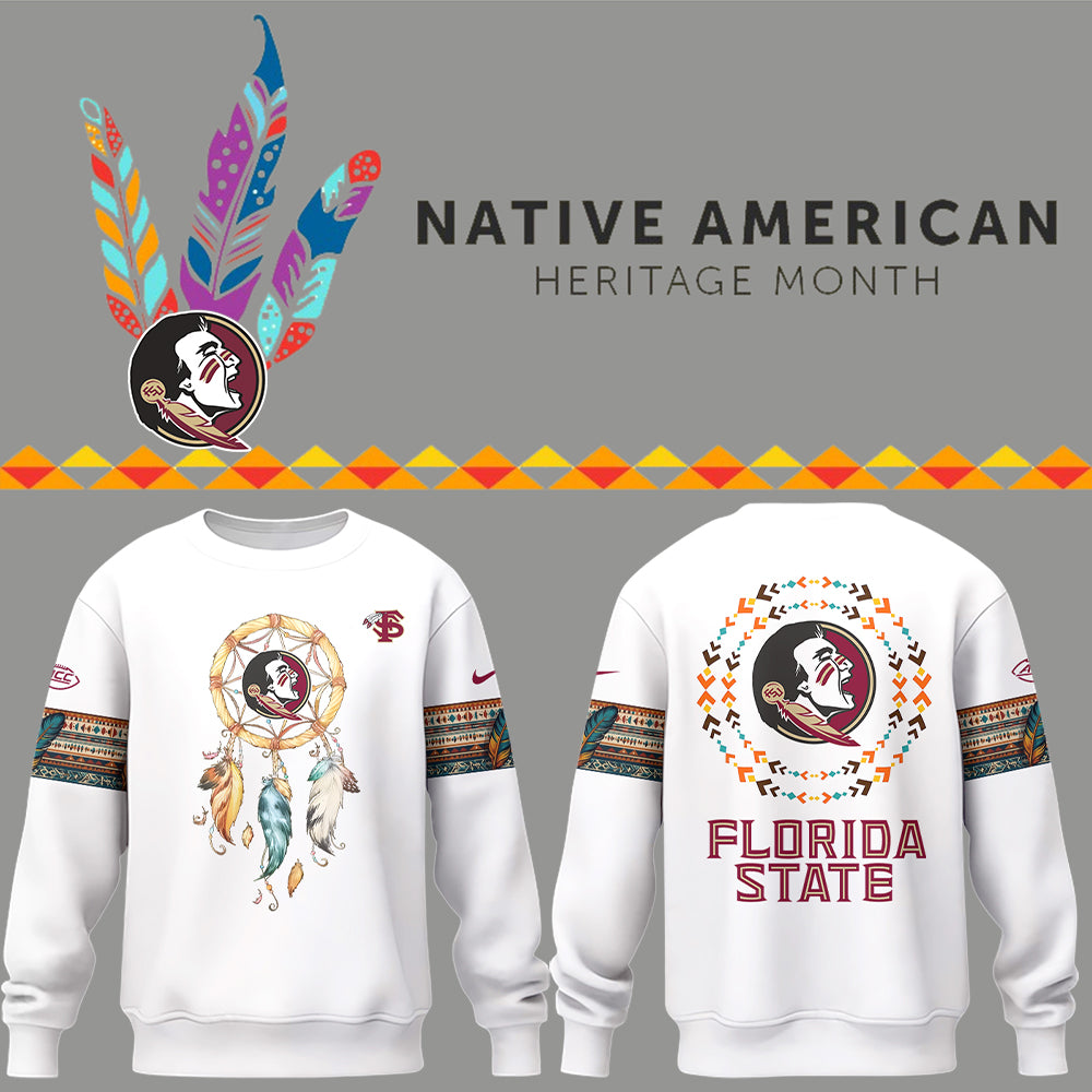 Limited Native American Heritage White Sweatshirt-PU1128241054