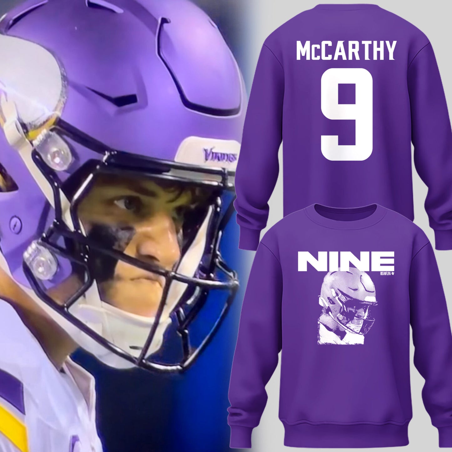 Limited Edition J.J. McCarthy: Nine Purple Sweatshirt