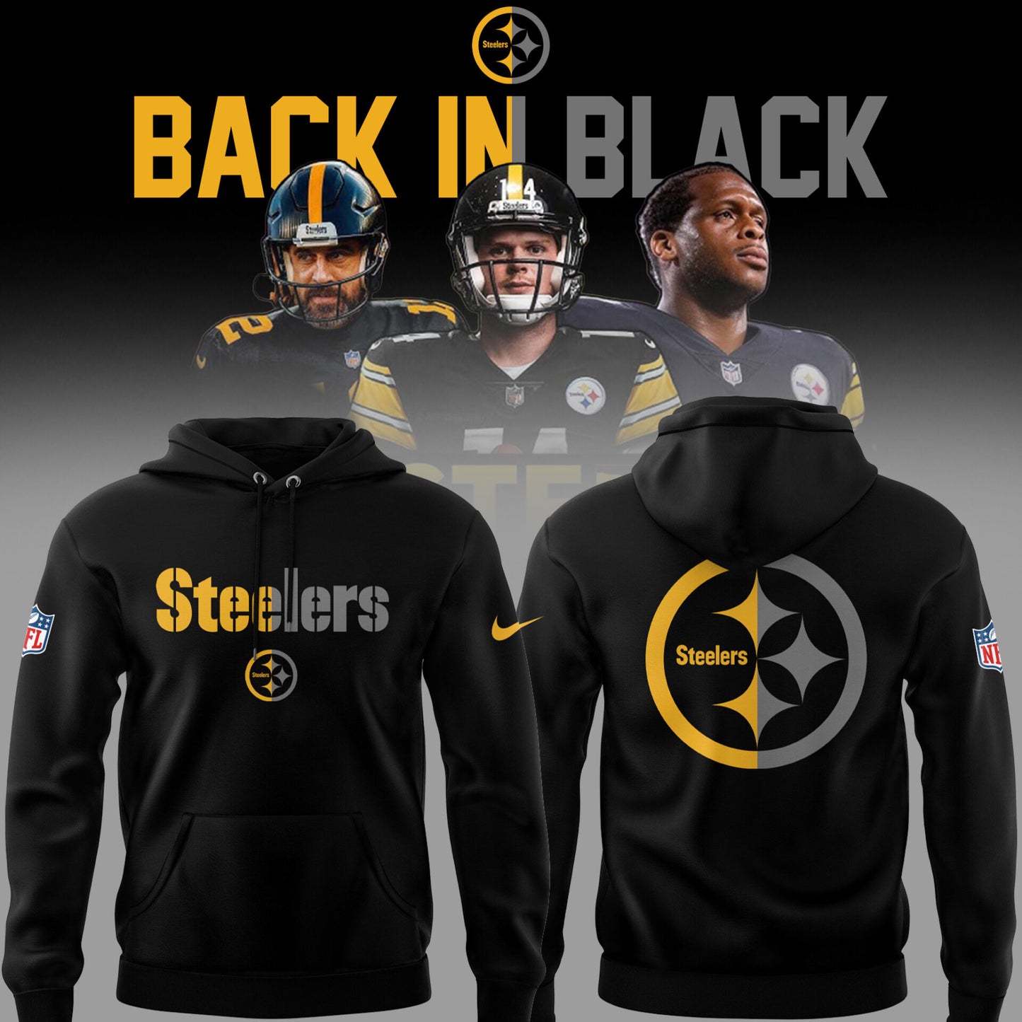Limited Edition STEELER 🏈 Back In Black Hoodie