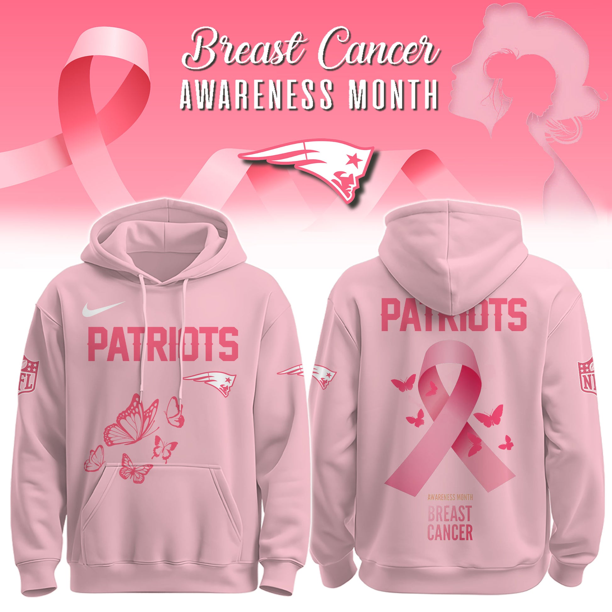 Patriots Breast Cancer Awareness Edition Hoodie