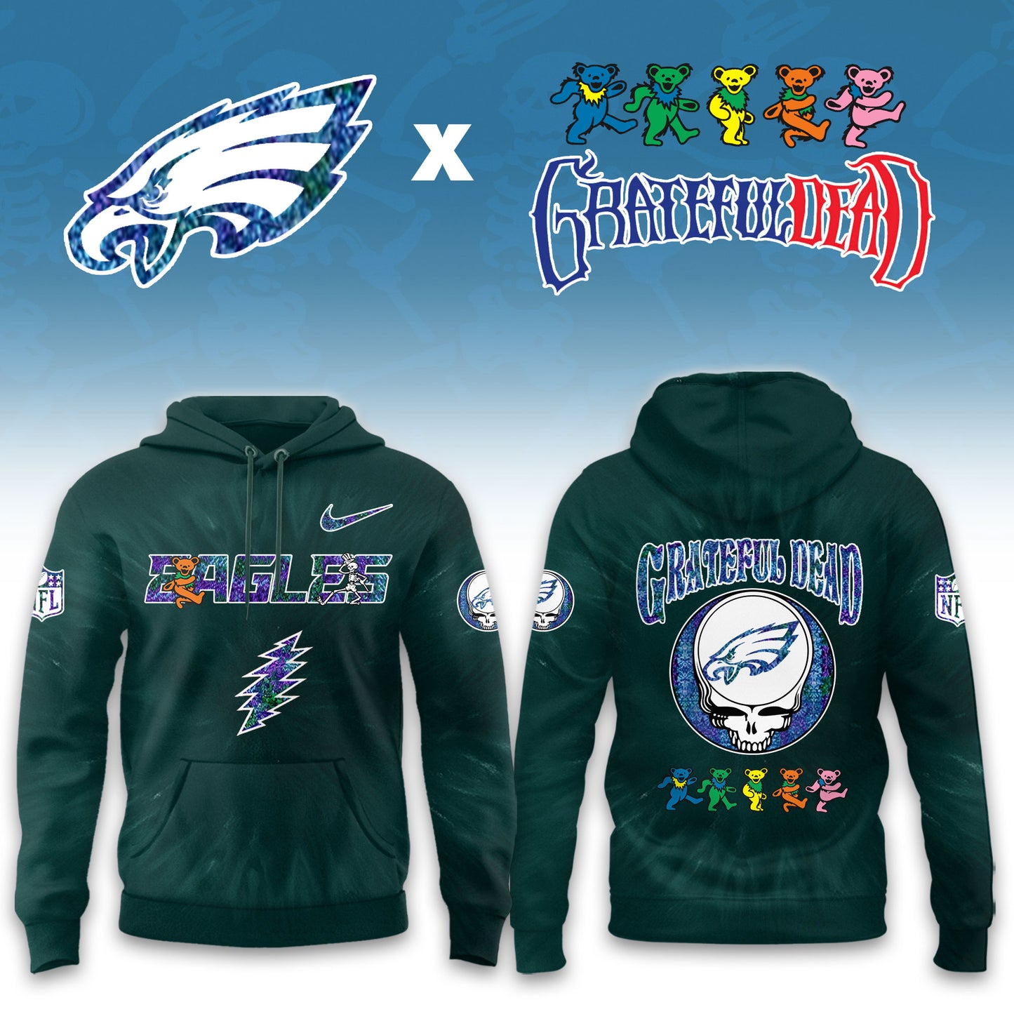 __Philadelphia Eagles Grateful Dead Limited Hoodie