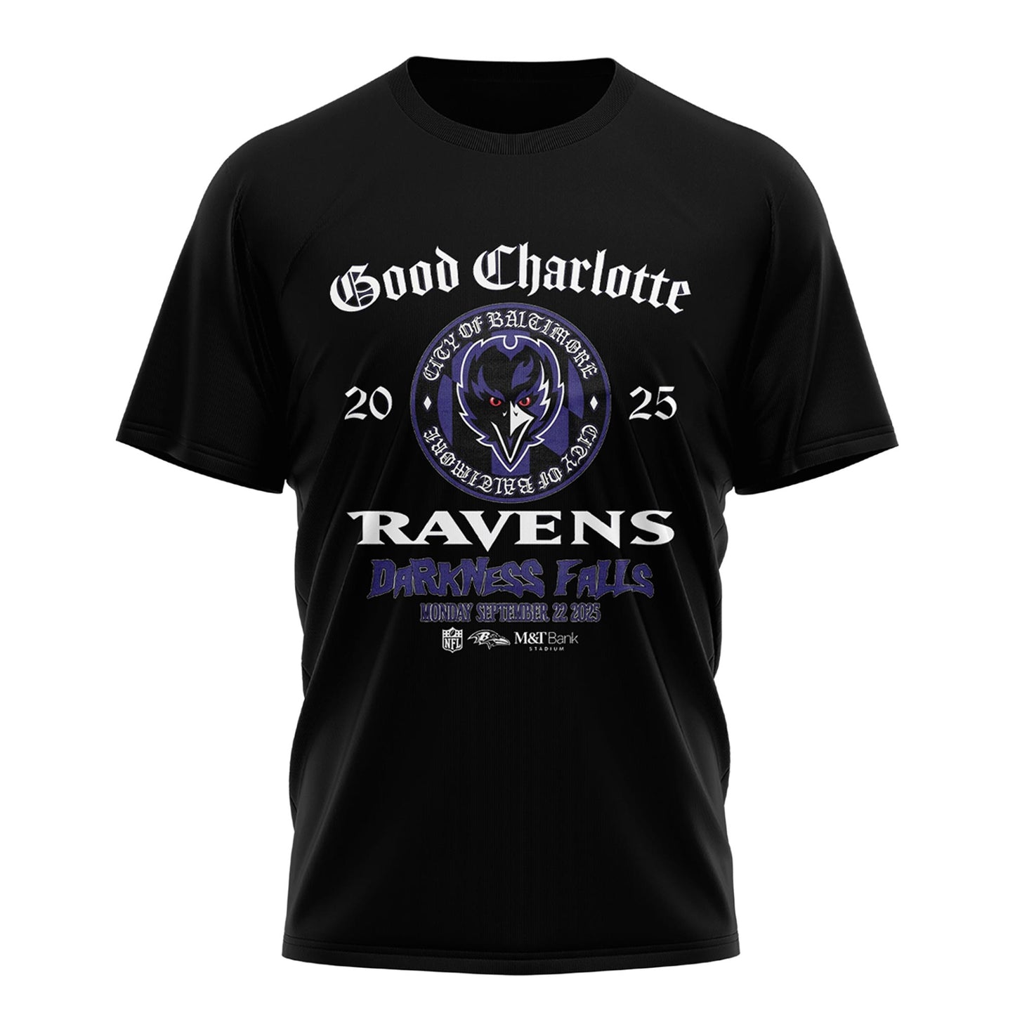 Ravens x Good Charlotte 2025 “Darkness Falls” Tee