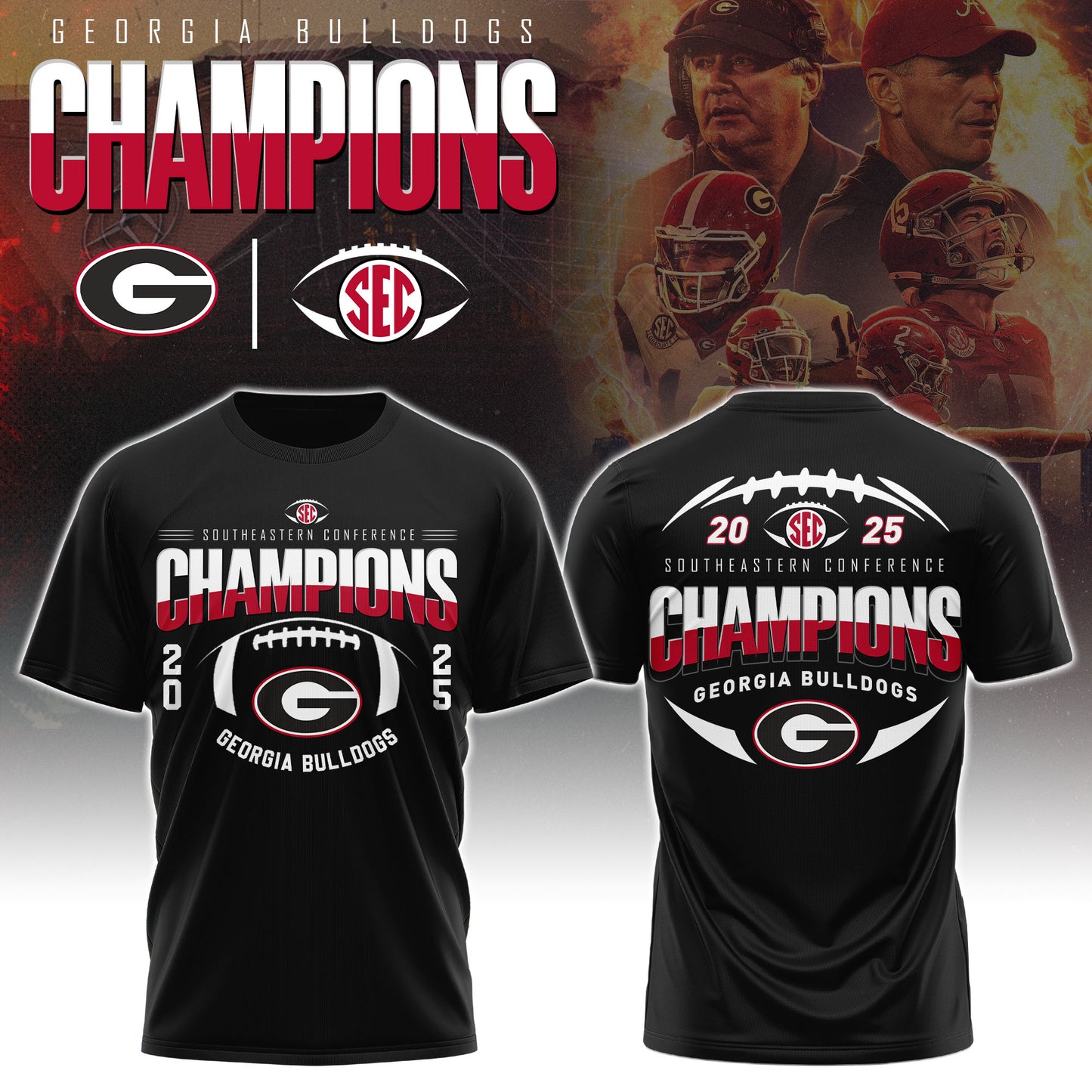 UGA 2025 SEC Football Conference Champions T-Shirt Limited Edition 03