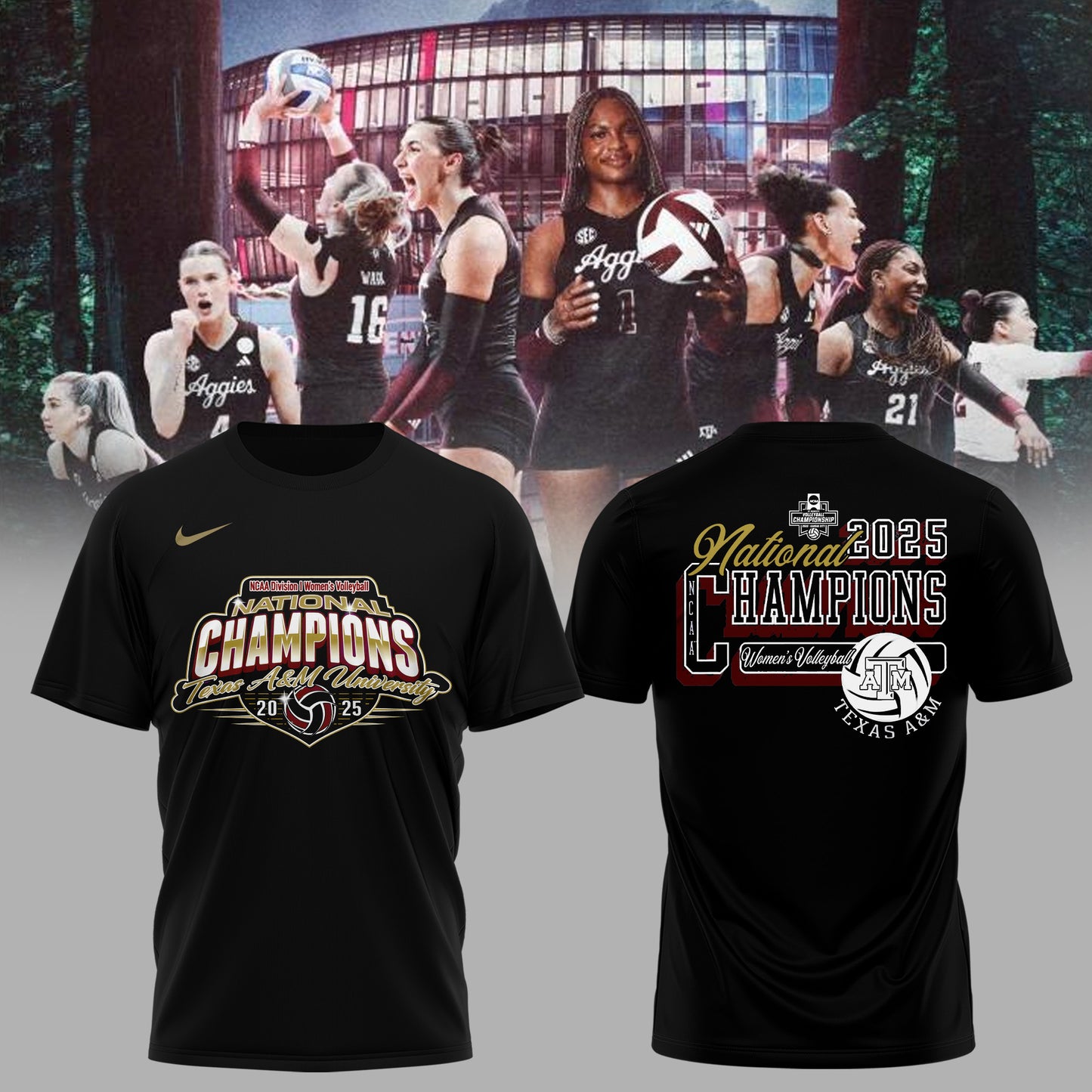 2025 National Champions – Texas A&M Women’s Volleyball Tee