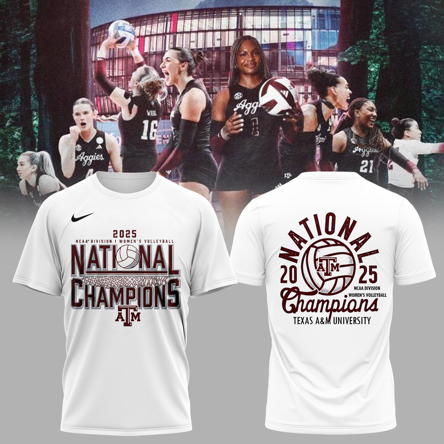 2025 National Champions – Texas A&M Women’s Volleyball Tee