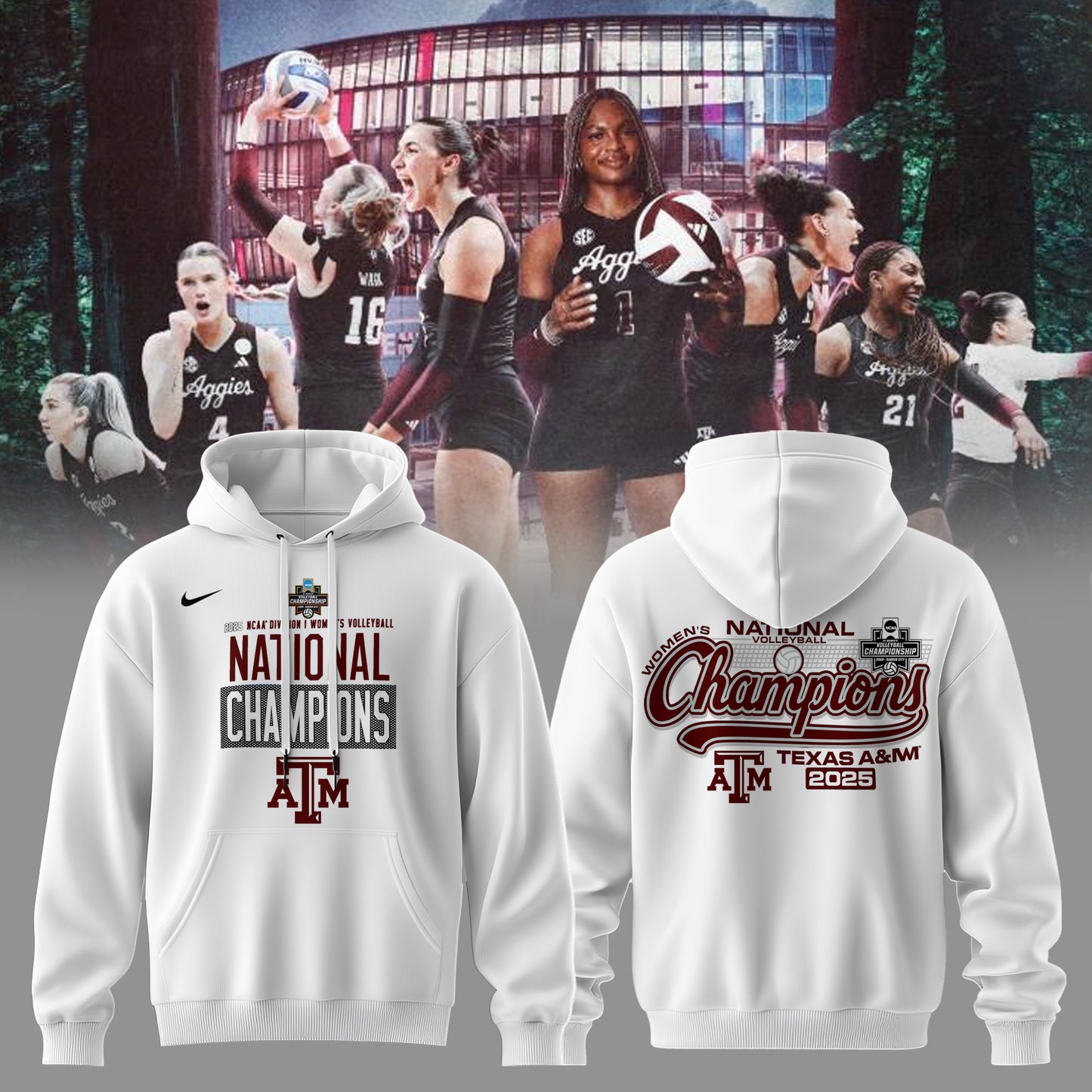 Aggies National Champions – 2025 Women’s Volleyball Hoodie