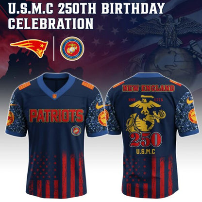 New England Patriots x U.S.M.C 250TH Birthday Special Edition Jersey - Tycheco