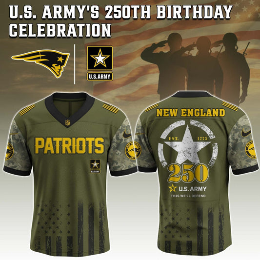 New England Patriots x U.S. ARMY'S 250TH Birthday Special Edition Jersey - Tycheco