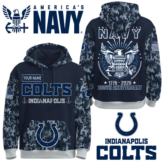 Indianapolis Colts x U.S Navy 250th Birthday Anniversary-3D Unisex Hoodie