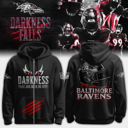 Ravens All-Black Darkness Zip Hoodie