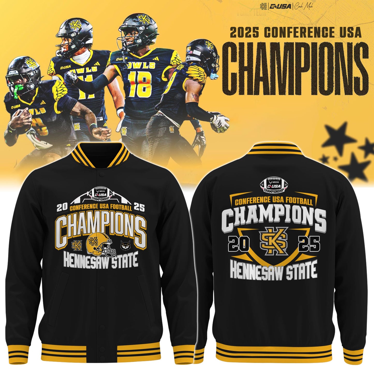KENNESAW 2025 C-USA Football Conference Champions Bomber Limited Edition