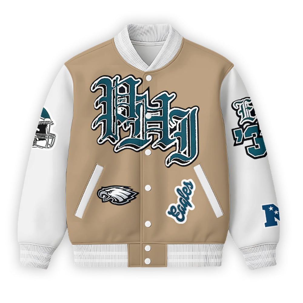 PHI Vintage Cream Old English Varsity Jacket 2025