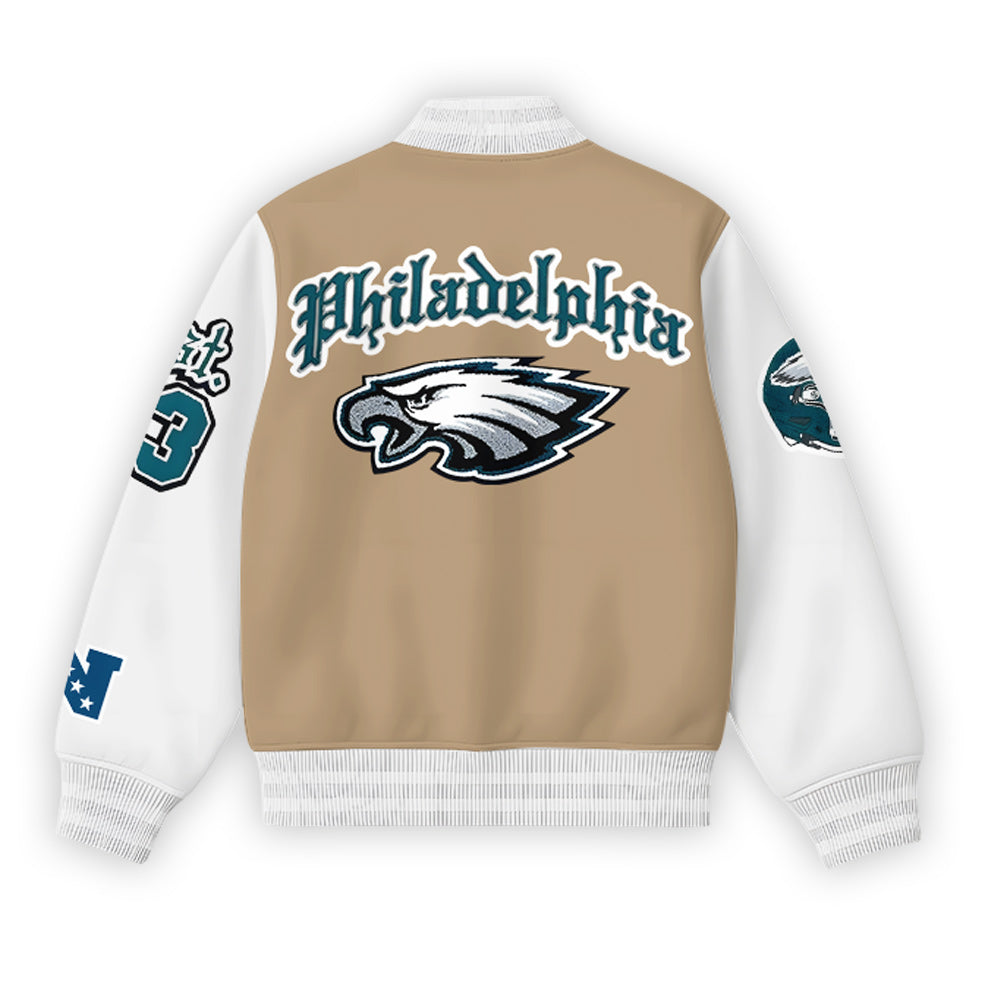 PHI Vintage Cream Old English Varsity Jacket 2025