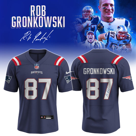 Rob Gronkowski Official Signed Jersey Patriots Away Legend