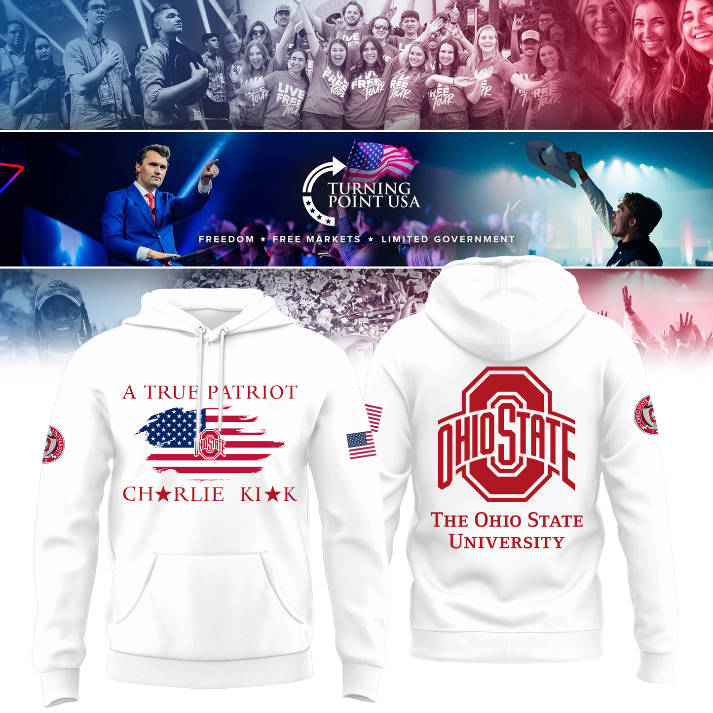 Limited Edition Ohio State Buckeyes x Turning Point USA Hoodie