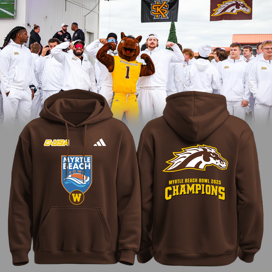 🏆MYRTLE BEACH BOWL CHAMPS! - Western Michigan Football Hoodie Champions - Brown - All Cotton - Unisex