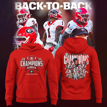 UGA 2025 SEC Football Conference Champions Hoodie Limited Edition