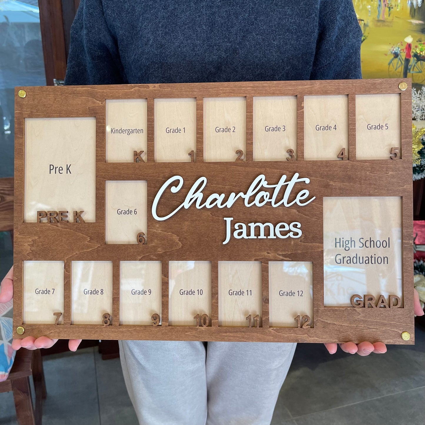 School Years Photo Frame, Pre K to Graduation School Picture Frame, Personalized Grade School Photo Frame, Senior Picture Gift