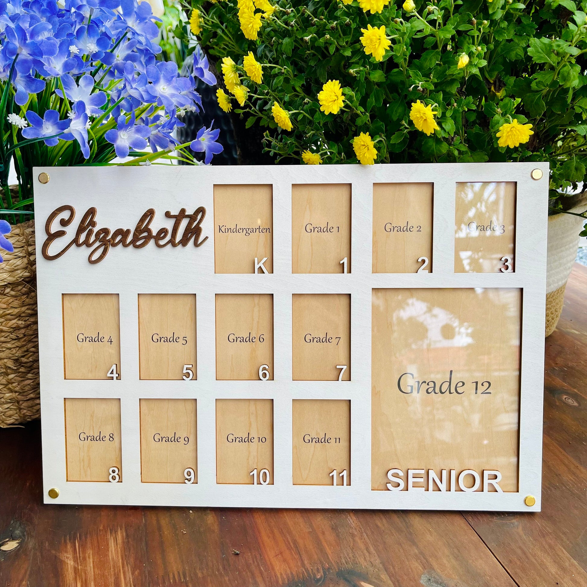 Kindergarten to Graduation School Years Photo Frame, School Picture Frame, Personalized Grade School Photo Frame, Senior Picture Gift