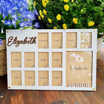 Kindergarten to Graduation School Years Photo Frame, School Picture Frame, Personalized Grade School Photo Frame, Senior Picture Gift