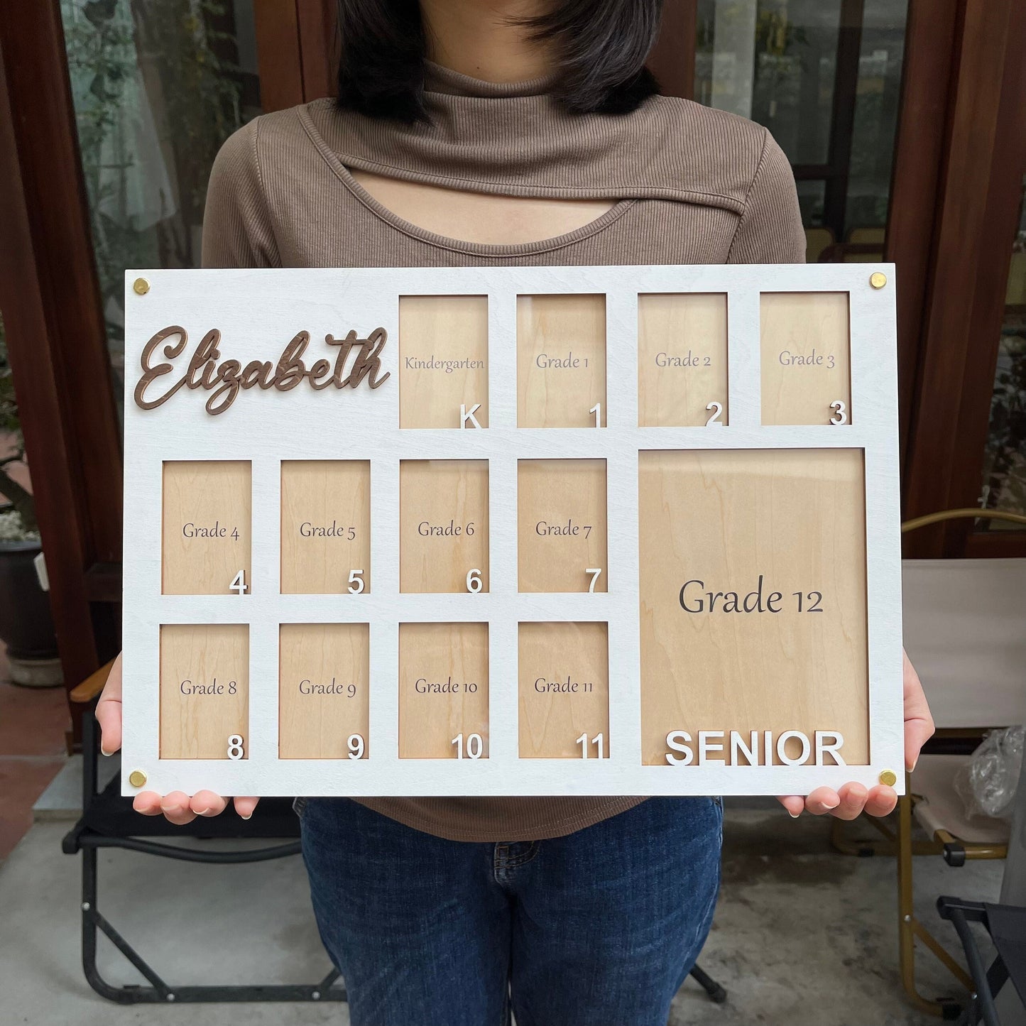 Kindergarten to Graduation School Years Photo Frame, School Picture Frame, Personalized Grade School Photo Frame, Senior Picture Gift