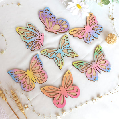 Wooden Wall Butterflies Décor for Kids Room (7pack) – Natural Plywood, Boho Nursery Wall Art, Woodland Baby Shower Gift