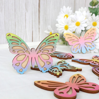 Wooden Wall Butterflies Décor for Kids Room (7pack) – Natural Plywood, Boho Nursery Wall Art, Woodland Baby Shower Gift
