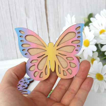 Wooden Wall Butterflies Décor for Kids Room (7pack) – Natural Plywood, Boho Nursery Wall Art, Woodland Baby Shower Gift