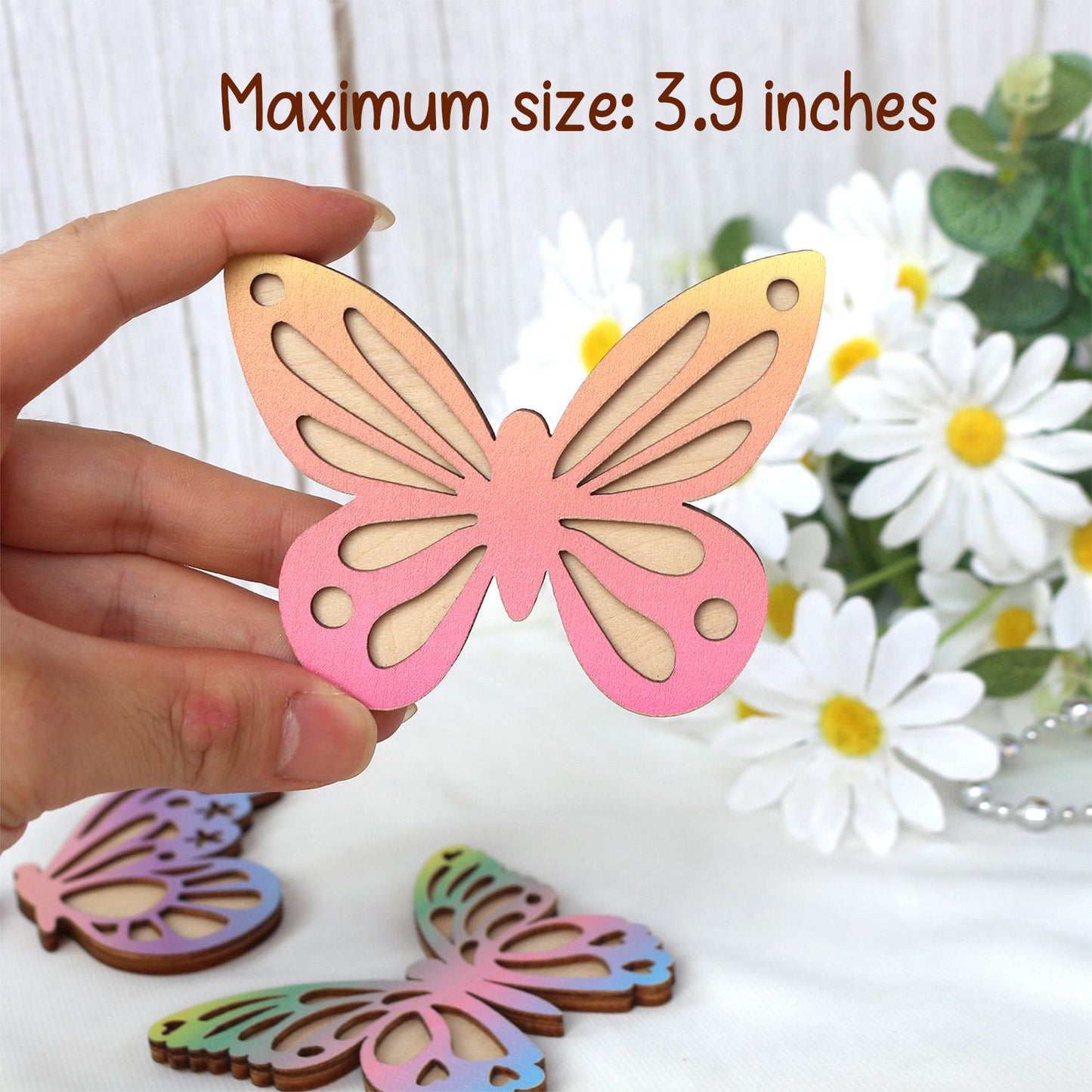 Wooden Wall Butterflies Décor for Kids Room (7pack) – Natural Plywood, Boho Nursery Wall Art, Woodland Baby Shower Gift