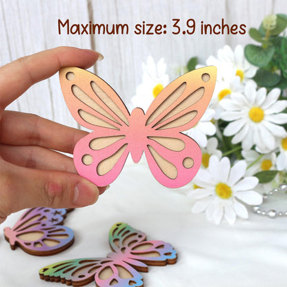 Wooden Wall Butterflies Décor for Kids Room (7pack) – Natural Plywood, Boho Nursery Wall Art, Woodland Baby Shower Gift