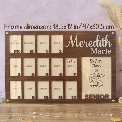 School Picture Frame, PreK to Senior School Years Photo Frame, Personalized Grade School Photo Frame, Graduation Frame, Senior Picture Gift