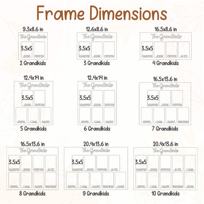 Grandchildren Picture Frame, Personalized with names, 2-10 kids, Grandkid photos, Grandparents Gift, Mother's Day Gifts
