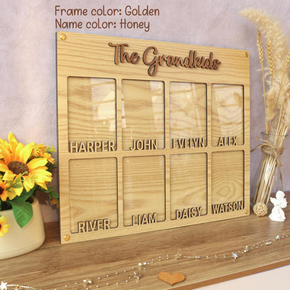 Grandchildren Picture Frame, Personalized with names, 2-10 kids, Grandkid photos, Grandparents Gift, Mother's Day Gifts