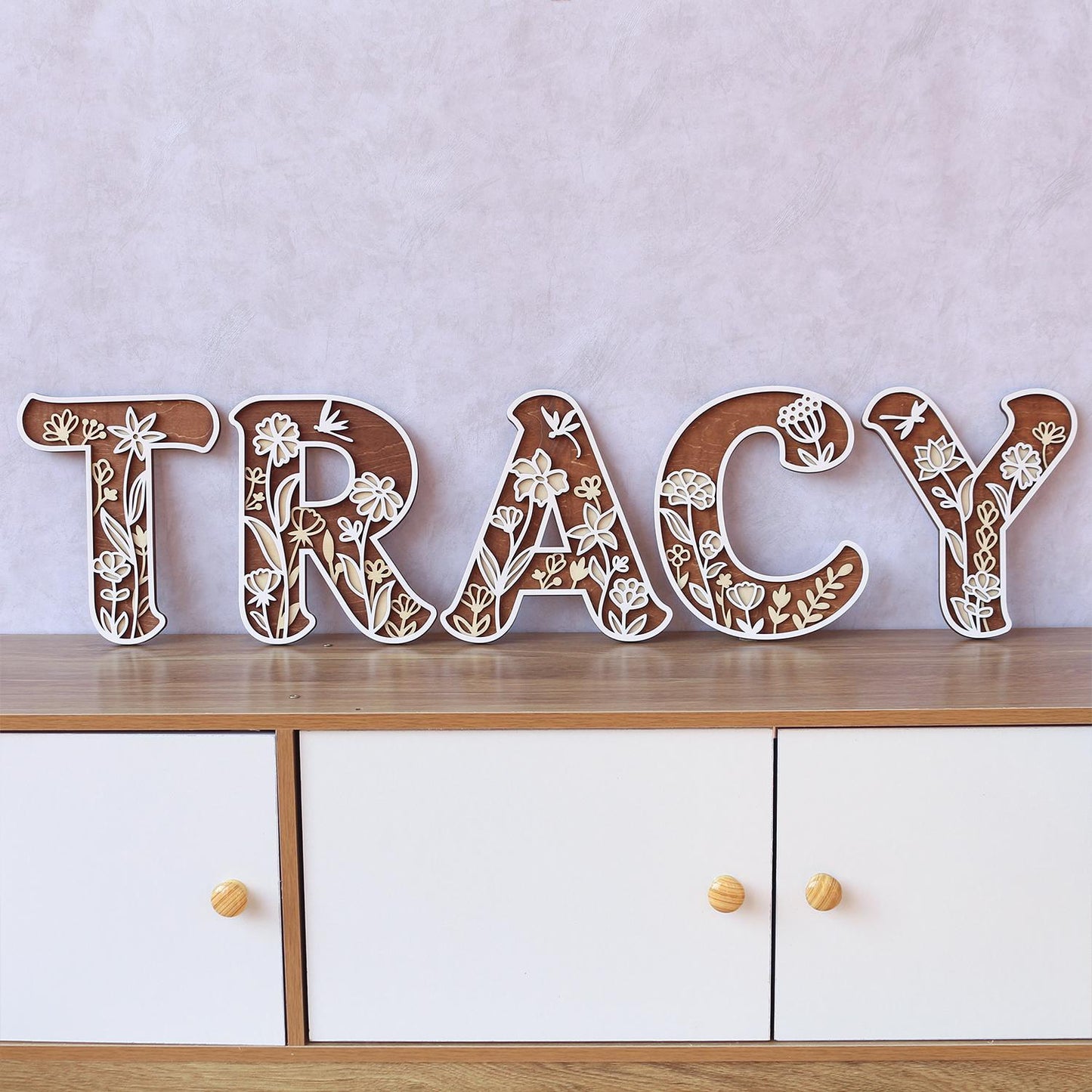 Wildflower Nursery Name Sign - Floral Wall Letters - 3D Wooden Wall Art - Baby Girl Room Decor - Baby Shower Gift - Baby Girl Gifts