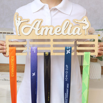 Medal Holder, Gymanstics Medal Hanger, Bedroom Wall Hanging, Medal Display, Bedroom Sign, Bedroom Wall Art, Personalised Sign, Gymnast Sign