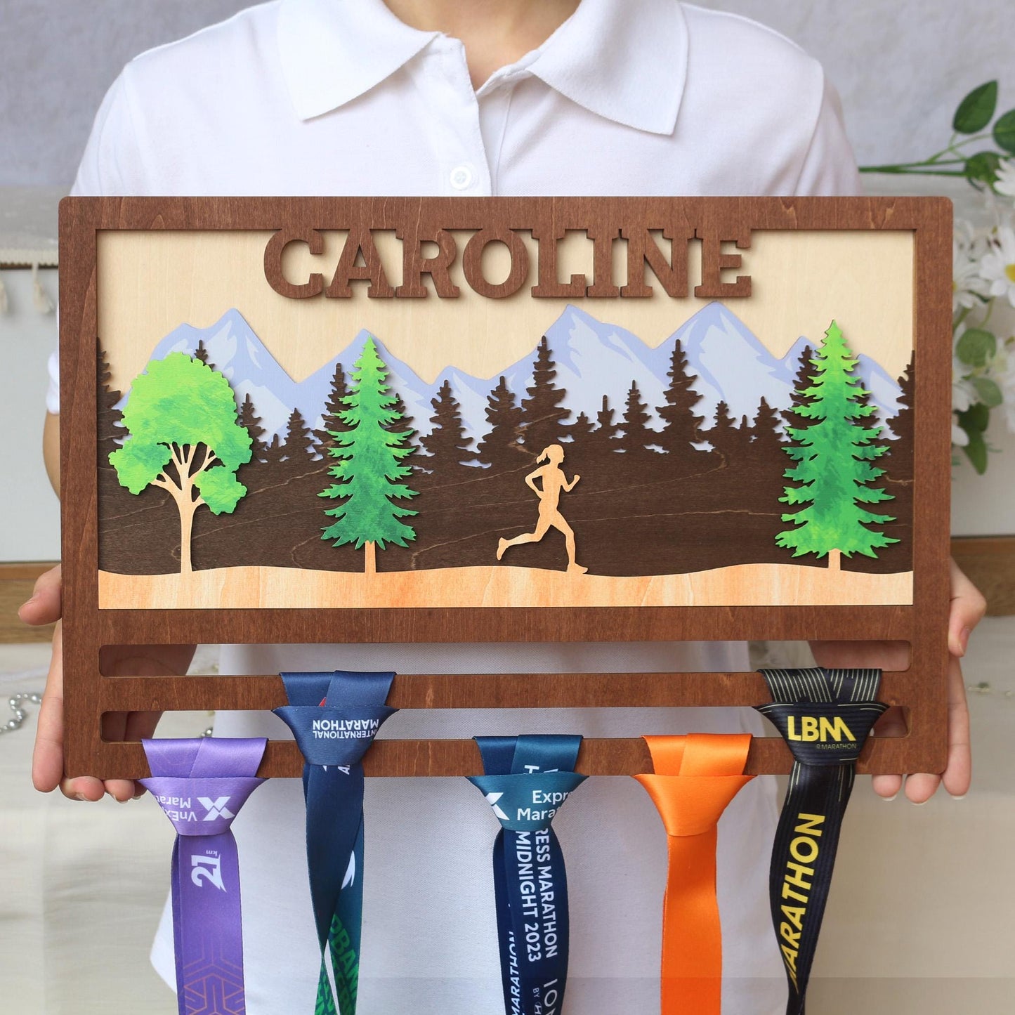 Medal Display Running Marathon, Custom Medal Holder, Gifts for Runners, Medal Hanger, Race Medal Holder, Gift for him, Birthday Gift
