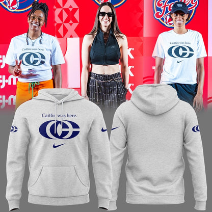 Caitlin Was Here Hoodie - Caitlin Clark - Her Logo New Hoodie Indiana Fever WNBA Hoodie