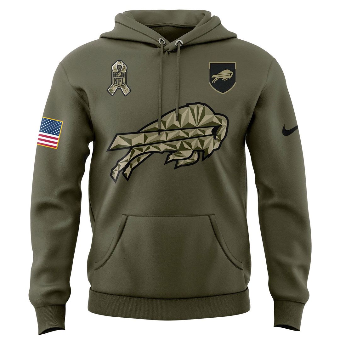 Buffalo Bills Olive 2025 Salute to Service Sideline Standard Issue Hoodie