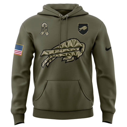 Buffalo Bills Olive 2025 Salute to Service Sideline Standard Issue Hoodie