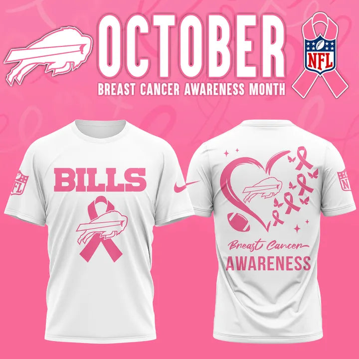 Buffalo Bills '' OCTOBER BREAST CANCER AWARENESS MONTH '' T-Shirt