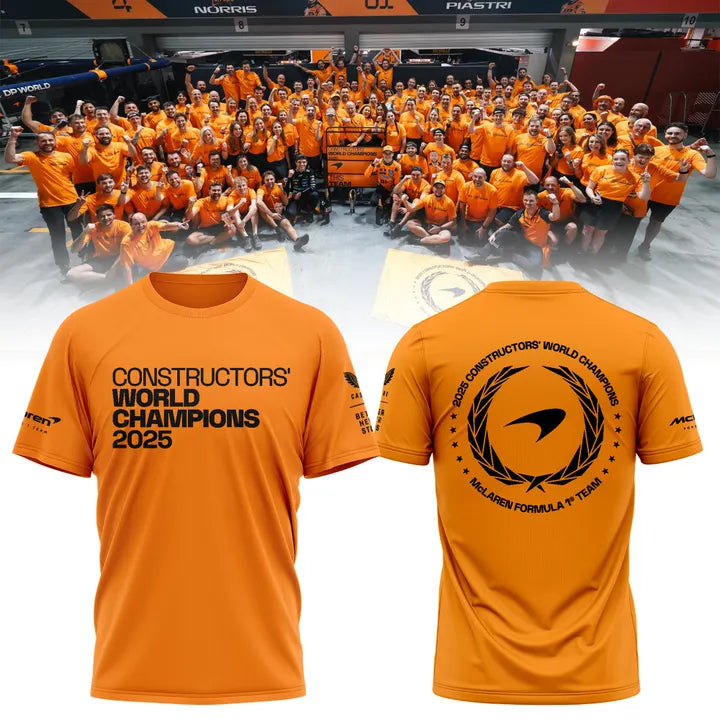 McLaren Formula 1 Team 2025 Constructors' Champions Black T-Shirt